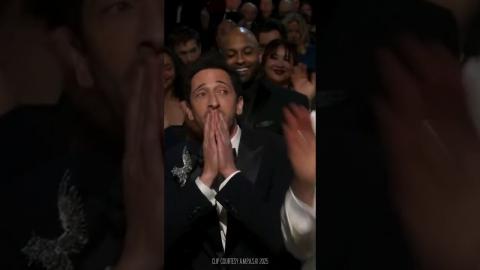 Classic gum throw pre-speech! #AdrienBrody #Oscars #Shorts