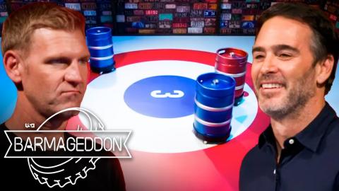 Jimmie Johnson and Clint Bowyer Play Curling With Keg Barrels | Barmageddon (S1 E3) | USA Network