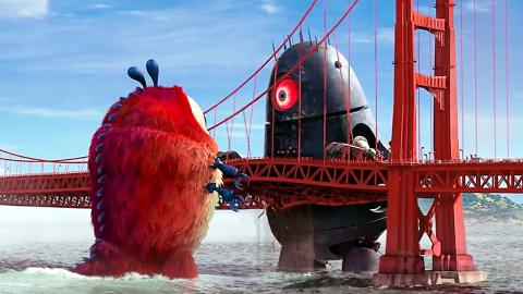 Golden Gate Kaiju Battle | Monsters vs. Aliens | CLIP