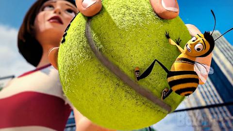 A bee is stuck on a tennis ball! | Bee Movie | CLIP