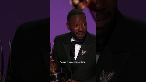 "I told you I would do it. You've always doubted me." #LamorneMorris accept his 1st #Emmy! ????#Shor