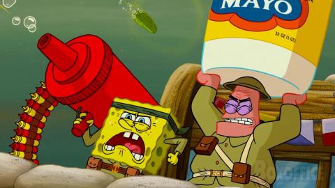 SpongeBob VS Plankton: Food Fighting! | The SpongeBob Movie: Sponge Out of Water | CLIP