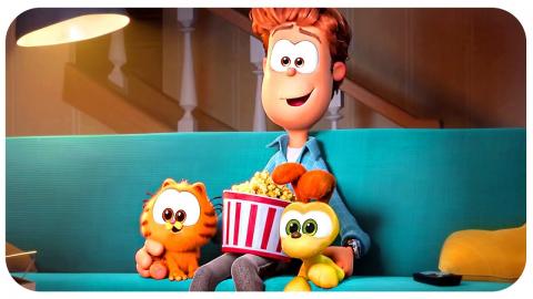 THE GARFIELD MOVIE "Jon watches TV with Baby Odie and Garfield" TV Spot (2024)
