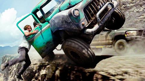 High-speed monster chase through the quarry | Monster Trucks | CLIP